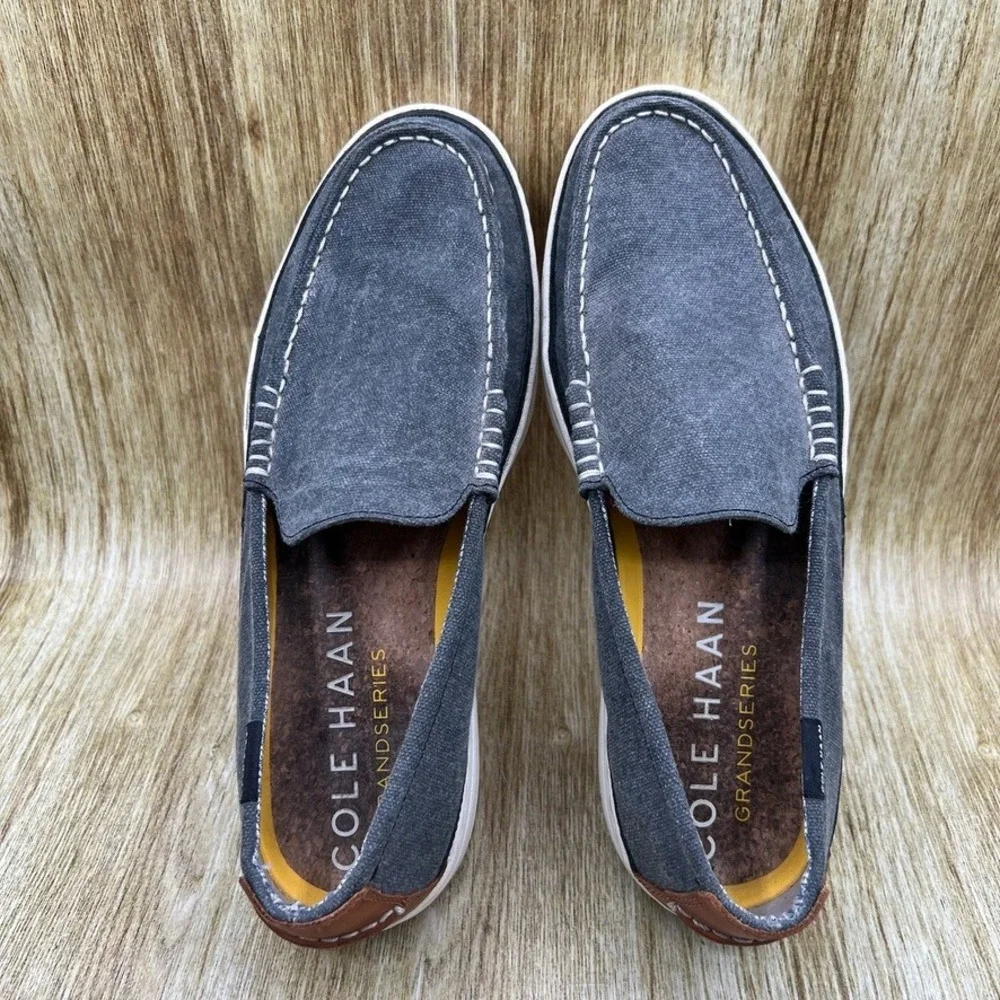 Cole Haan‎ Cloudfeel Weekender Loafer Men's Size 10 Gray Canvas Shoes C32223